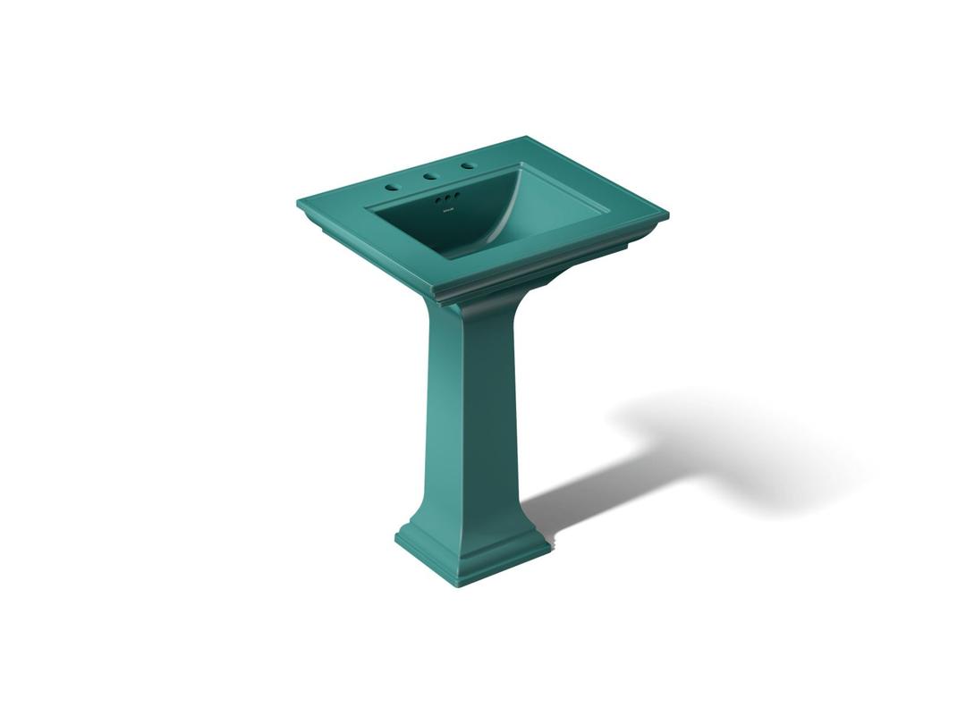 Kohler Memoirs Stately 25'' rectangular pedestal bathroom sink - Teal by Kohler