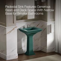 Kohler Memoirs Stately 25'' rectangular pedestal bathroom sink - Teal - image 4