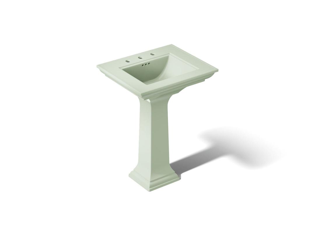 Kohler Memoirs Stately 25'' rectangular pedestal bathroom sink - Aspen Green by Kohler