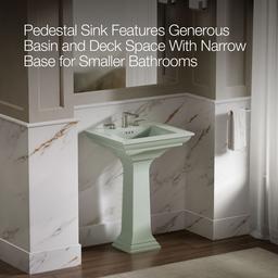 Kohler Memoirs Stately 25'' rectangular pedestal bathroom sink - Aspen Green - image 4