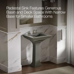 Kohler Memoirs Stately 25'' rectangular pedestal bathroom sink - Thunder Grey - image 4