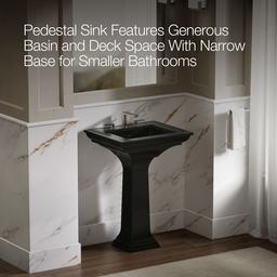 Kohler Memoirs Stately 25'' rectangular pedestal bathroom sink - Black - image 4
