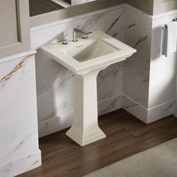 Kohler Memoirs Stately 25'' rectangular pedestal bathroom sink - Biscuit - image 2