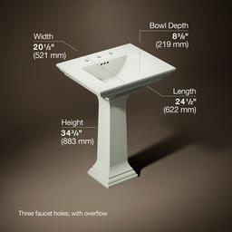Kohler Memoirs Stately 25'' rectangular pedestal bathroom sink - Dune - image 3