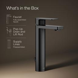 Kohler Parallel Tall single-handle bathroom sink faucet, 1.2 gpm - Matte Black - image 2