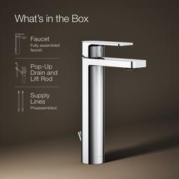 Kohler Parallel Tall single-handle bathroom sink faucet, 1.2 gpm - Polished Chrome - image 2