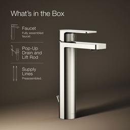 Kohler Parallel Tall single-handle bathroom sink faucet, 1.2 gpm - Vibrant Polished Nickel - image 2