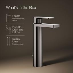 Kohler Parallel Tall single-handle bathroom sink faucet, 1.2 gpm - Vibrant Titanium - image 2