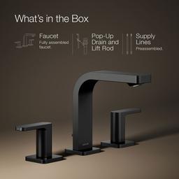 Kohler Parallel Widespread bathroom sink faucet, 1.2 gpm - Matte Black - image 2