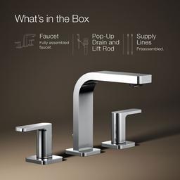 Kohler Parallel Widespread bathroom sink faucet, 1.2 gpm - Polished Chrome - image 2