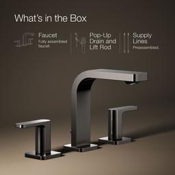 Kohler Parallel Widespread bathroom sink faucet, 1.2 gpm - Vibrant Titanium - image 2