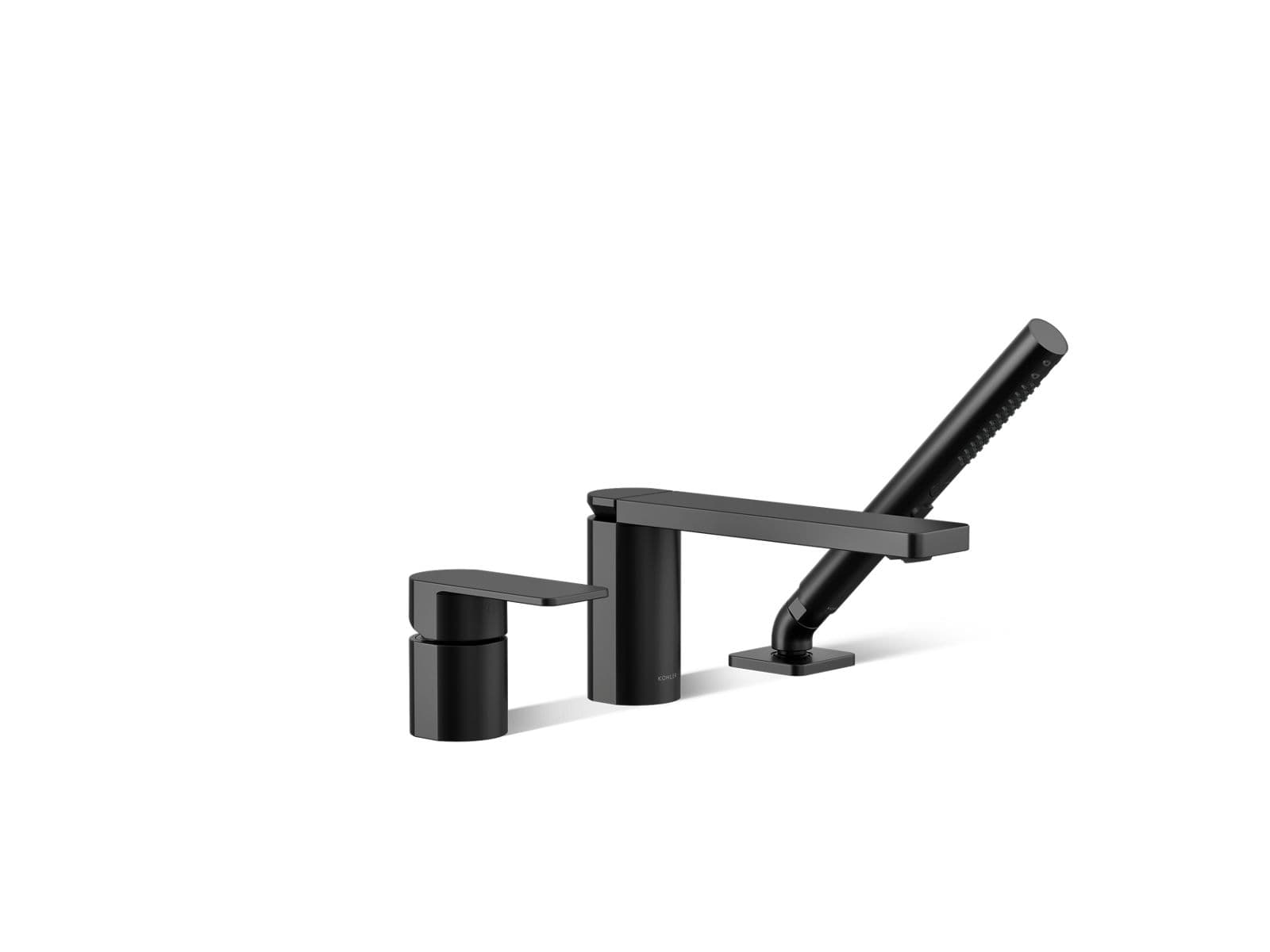 Kohler Parallel Deck-mount bath faucet with handshower - Matte Black by Kohler
