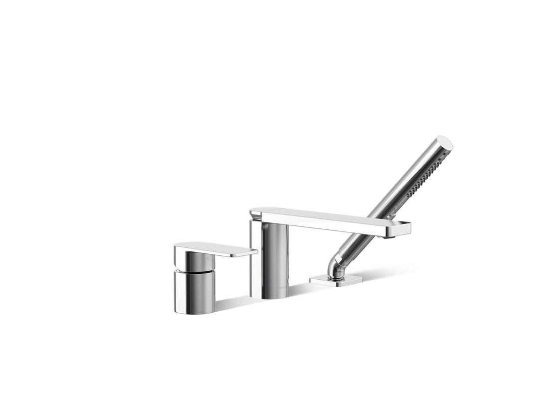 Kohler Parallel Deck-mount bath faucet with handshower - Polished Chrome by Kohler