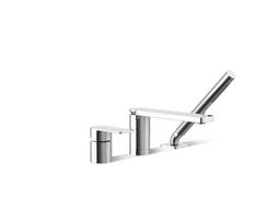 Kohler Parallel Deck-mount bath faucet with handshower - Polished Chrome - image 1