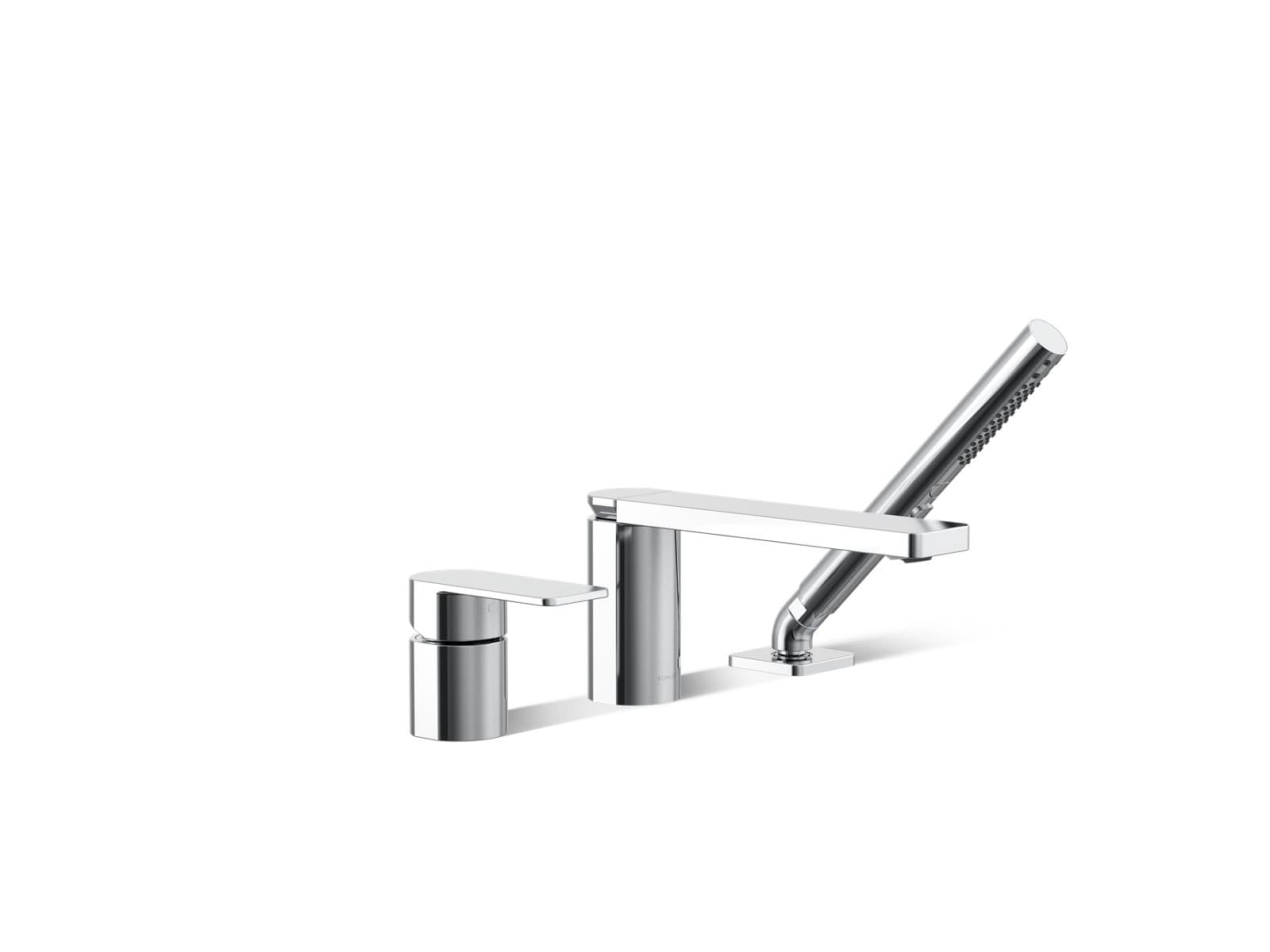 Kohler Parallel Deck-mount bath faucet with handshower - Polished Chrome by Kohler