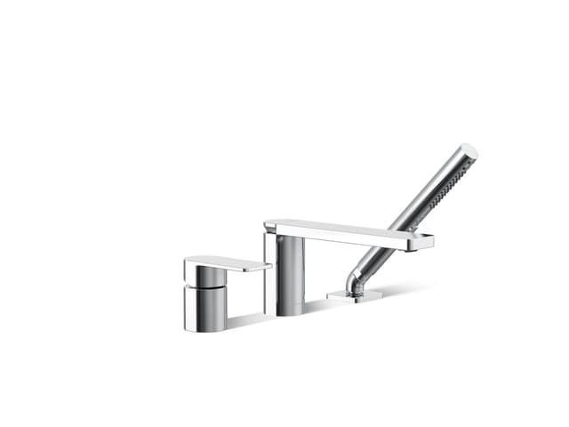 Kohler Parallel Deck-mount bath faucet with handshower - Polished Chrome