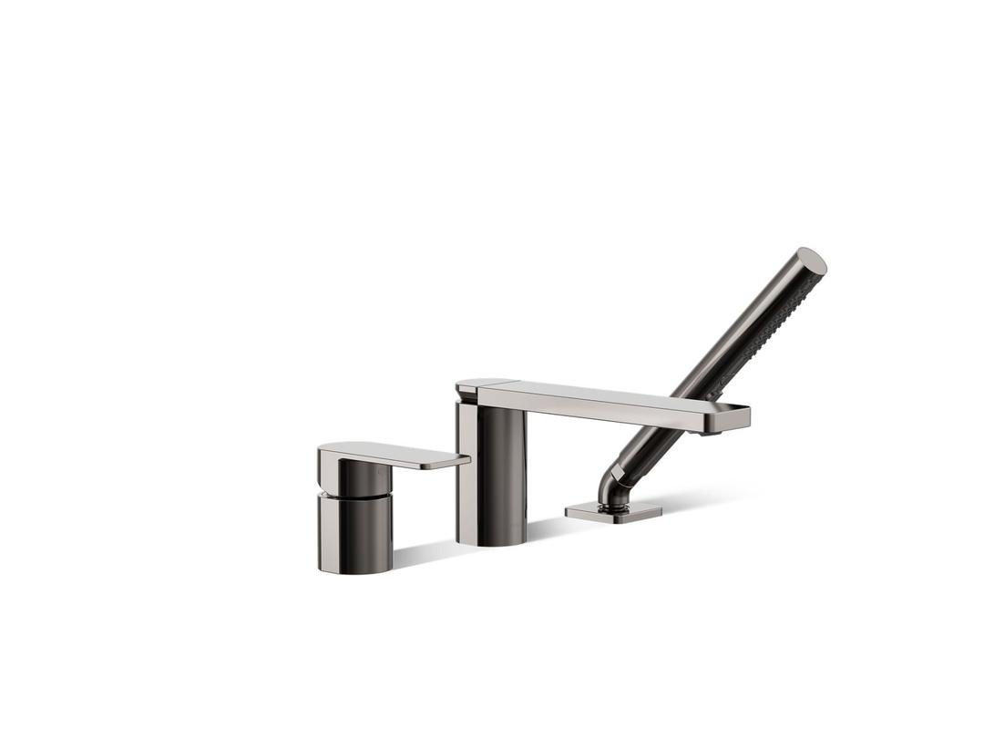 Kohler Parallel Deck-mount bath faucet with handshower - Vibrant Titanium by Kohler