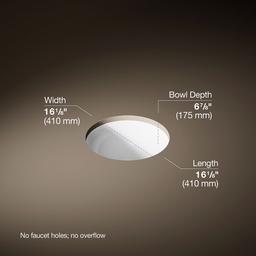 Kohler Camber 16-1/4'' round undermount bathroom sink, no overflow - White - image 3