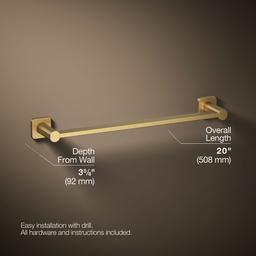 Kohler | Parallel | Towel Bar - Vibrant Brushed Moderne Brass - image 3