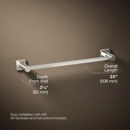 Kohler | Parallel | Towel Bar - Vibrant Polished Nickel - image 3