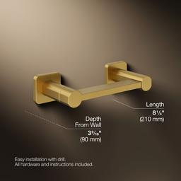 Kohler | Parallel | Toilet Paper Holder - Vibrant Brushed Moderne Brass - image 3