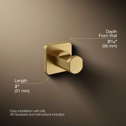 Kohler | Parallel | Robe Hook - Vibrant Brushed Moderne Brass - image 3