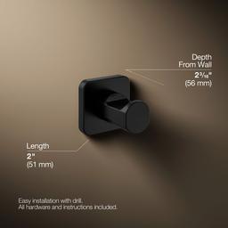 Kohler | Parallel | Robe Hook - Matte Black - image 3