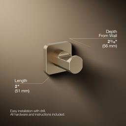 Kohler | Parallel | Robe Hook - Vibrant Brushed Bronze - image 3