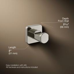 Kohler | Parallel | Robe Hook - Vibrant Polished Nickel - image 3