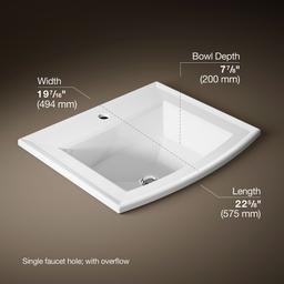 Archer 22-3/4'' rectangular drop-in bathroom sink - image 3