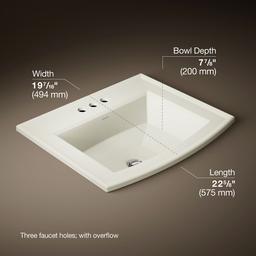 Archer 22-3/4'' rectangular drop-in bathroom sink - image 3