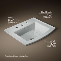 Archer 22-3/4'' rectangular drop-in bathroom sink - image 3