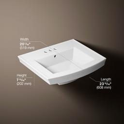 Archer 24'' rectangular pedestal bathroom sink - image 3