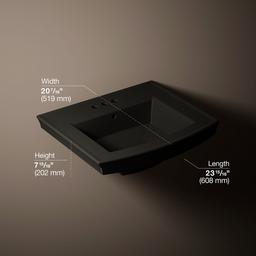 Archer 24'' rectangular pedestal bathroom sink - image 3