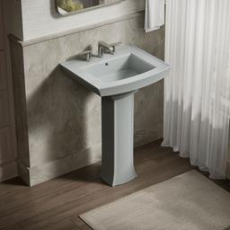 Archer 24'' rectangular pedestal bathroom sink - image 2