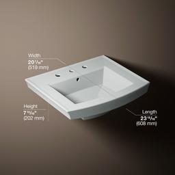 Archer 24'' rectangular pedestal bathroom sink - image 3