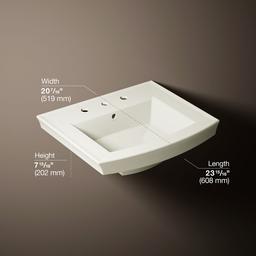 Archer 24'' rectangular pedestal bathroom sink - image 3