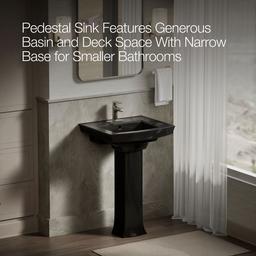 Archer 24'' rectangular pedestal bathroom sink - image 4