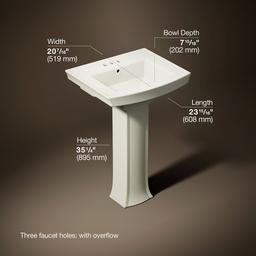 Archer 24'' rectangular pedestal bathroom sink - image 3