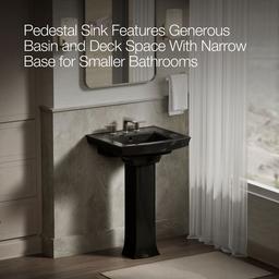 Archer 24'' rectangular pedestal bathroom sink - image 4