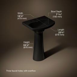 Kohler | Cimarron | Complete Pedestal Bathroom Sink - Black - image 3