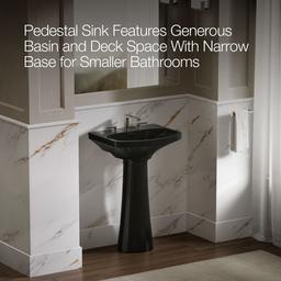 Kohler | Cimarron | Complete Pedestal Bathroom Sink - Black - image 4