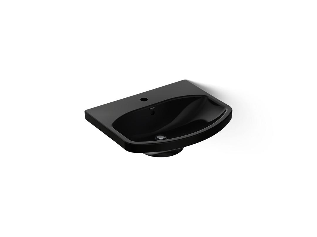 Kohler | Cimarron | Vessel Only Pedestal Bathroom Sink - Black by Kohler