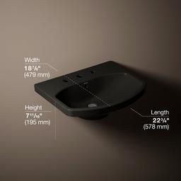 Kohler | Cimarron | Vessel Only Pedestal Bathroom Sink - Black - image 3