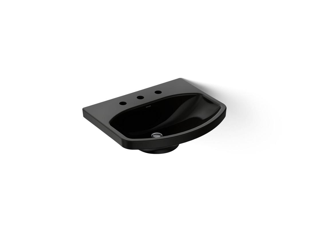 Kohler | Cimarron | Vessel Only Pedestal Bathroom Sink - Black by Kohler