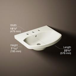 Kohler | Cimarron | Vessel Only Pedestal Bathroom Sink - Biscuit - image 3