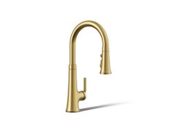 Kohler | Tone | Pull Down Kitchen Faucet - Vibrant Brushed Moderne Brass - image 1