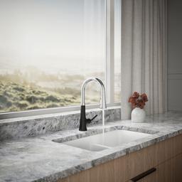 Kohler | Tone | Pull Down Kitchen Faucet - Polished Chrome With Matte Black - image 4