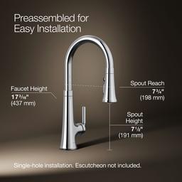 Kohler | Tone | Pull Down Kitchen Faucet - Polished Chrome - image 3