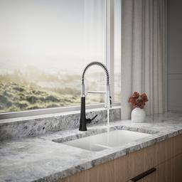 Kohler Tone Semi-professional pull-down kitchen sink faucet with three-function sprayhead - Polished Chrome With Matte Black - image 4